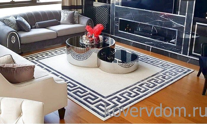 Ковер ручной работы МЕАНДР ivory grey