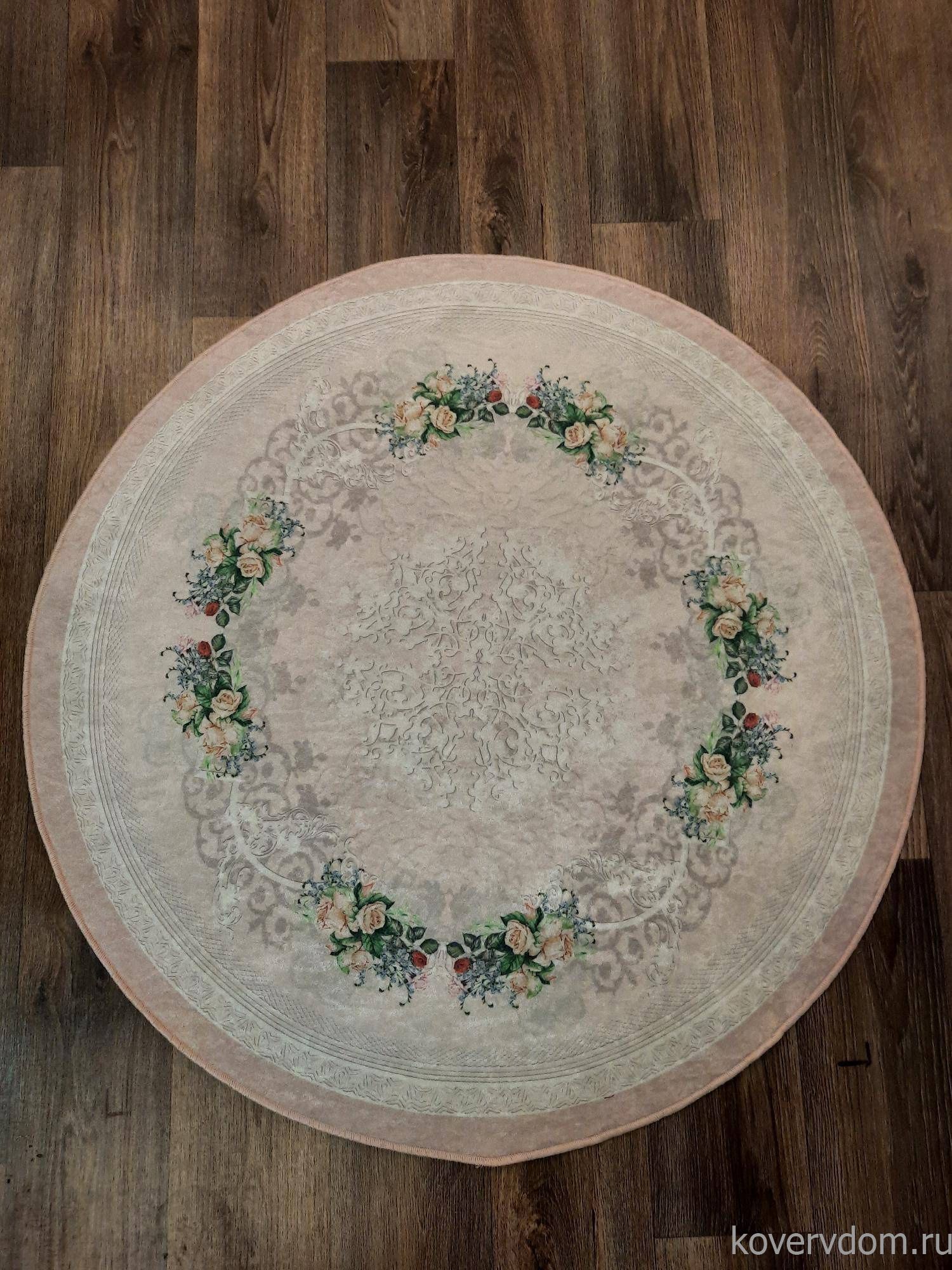 Ковер с цветами Decovilla 21005.101 ADA Розовый Круг