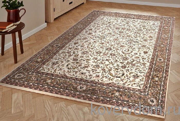 Ковер ручной работы 100% шерсть Kashan 7-52 Creme Brown 