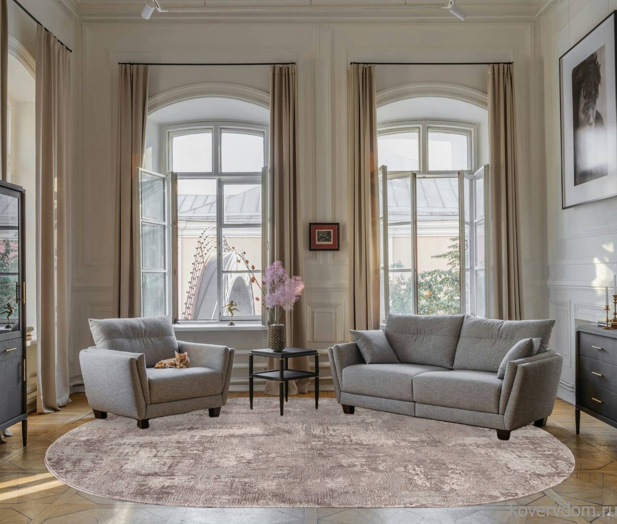 Ковер BRAND 38871 780 BEIGE / GREY Овал