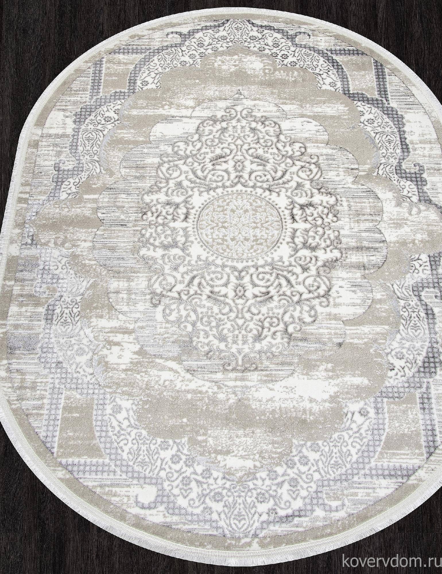 Ковер ALFANI Q018A GREY FDY / CREAM SHRINK Овал Ковер ALFANI Q018A GREY FDY / CREAM SHRINK Овал